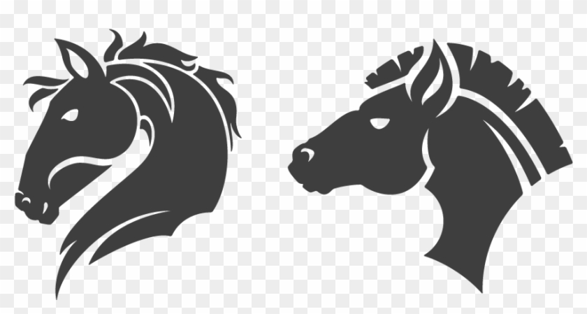 Mustang Stallion Logo Clip Art - Horse Face Logo Vector #345906
