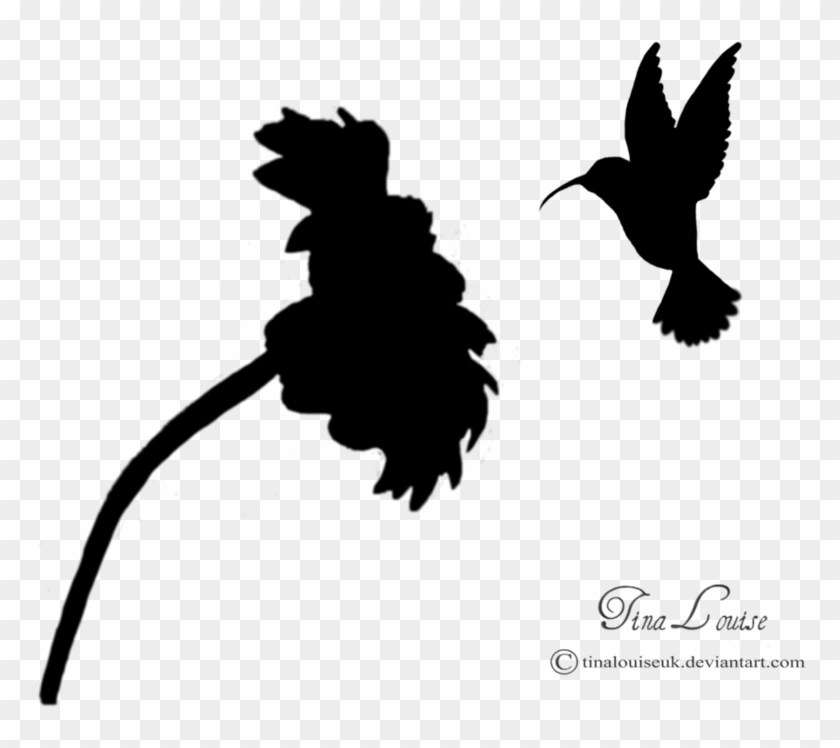 New Hummingbird Silhouette Clip Art Medium Size - Hummingbird And Flower Silhouette #345922