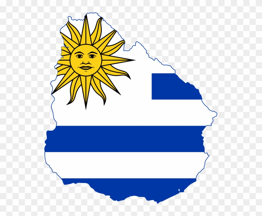 Uruguay Flag Map Clipart - Uruguai Mapa Png #345991