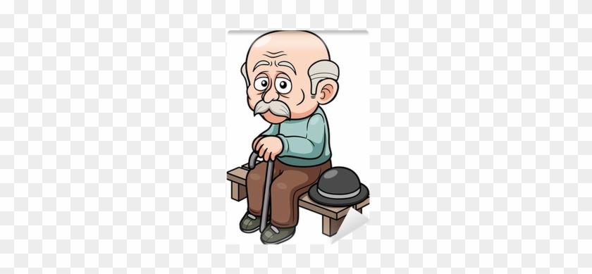 Illustration Of Cartoon Old Man Sitting Bench Wall - Cartoon Of Old Man -  Free Transparent PNG Clipart Images Download