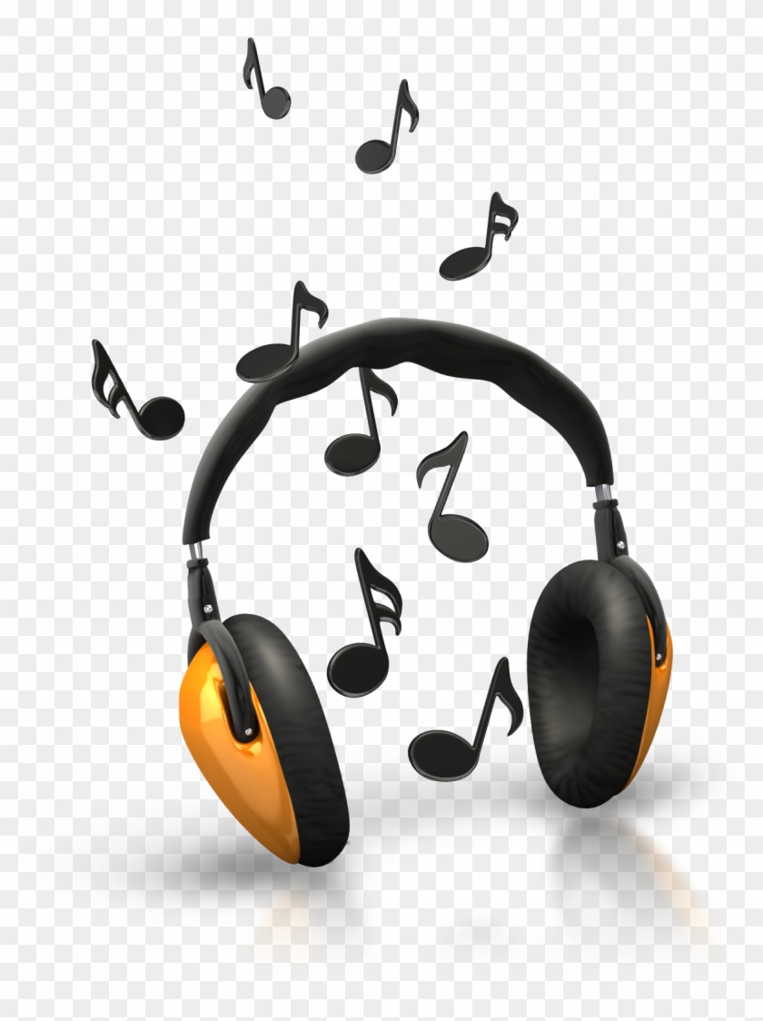 Headphones Musical Note Clip Art - Headphones With Music Notes Clip Art #346193