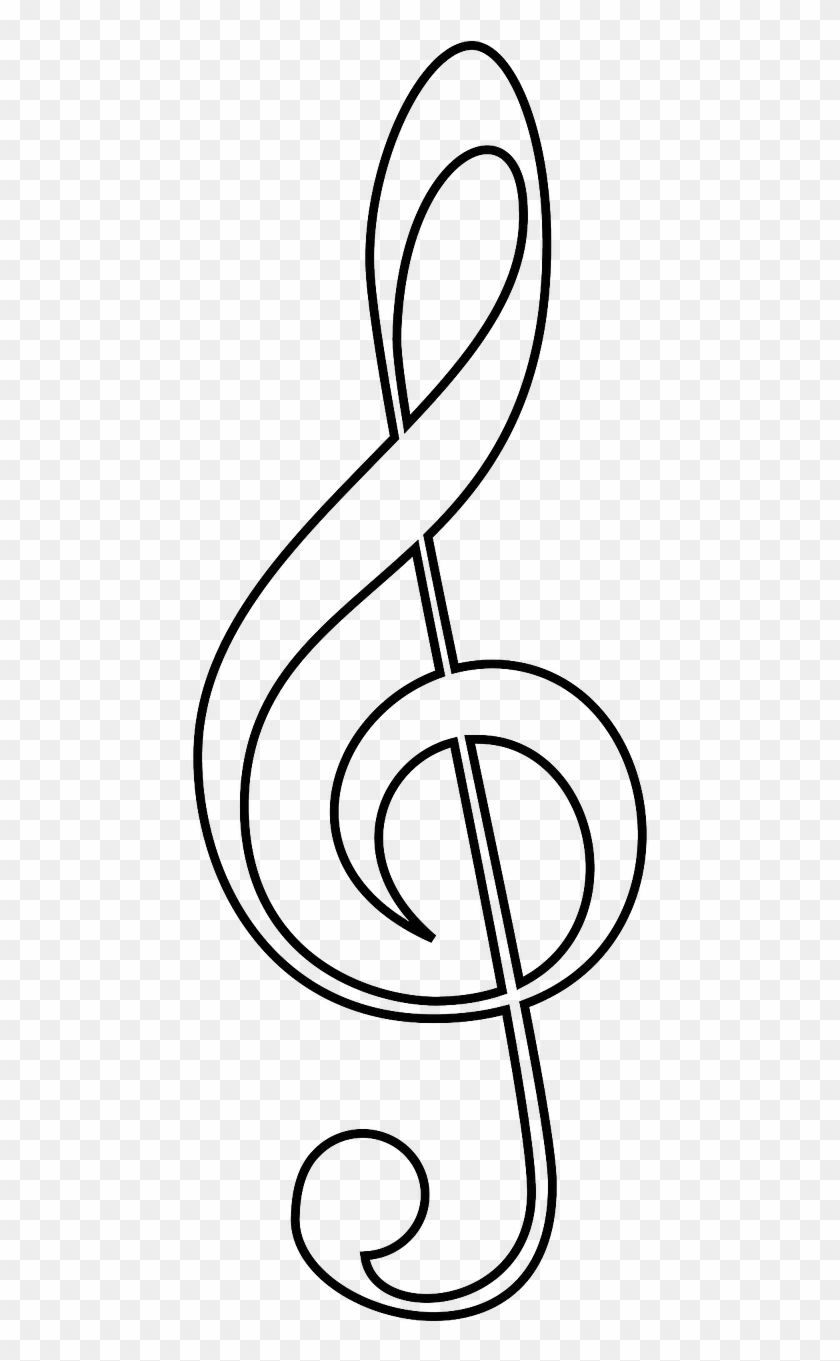 Treble Clef, Music, Soprano, Musical, Treble, Clef - Drawing Of A Music Note #346212