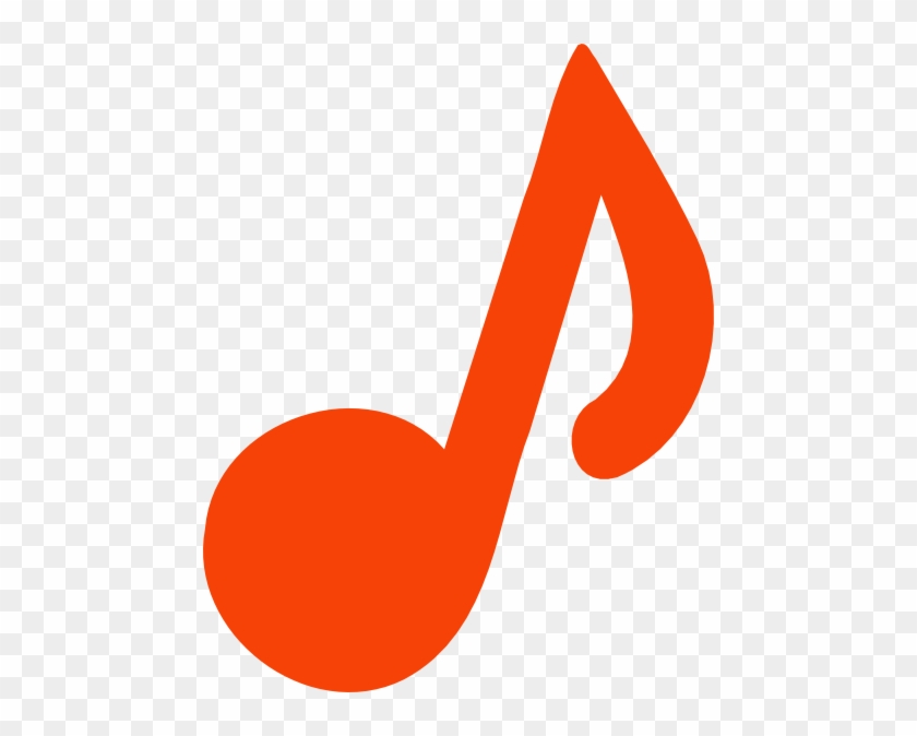 Orange Music Note - Orange Music Note Clipart #346281