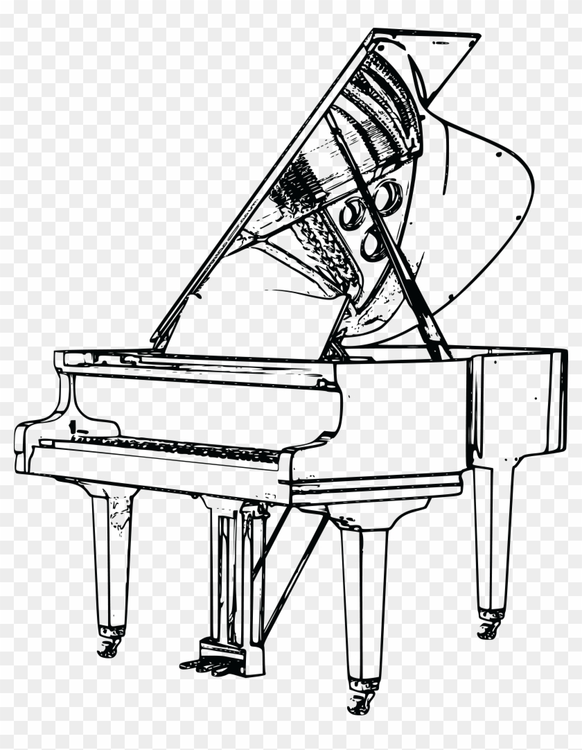 Free Clipart Of A Harpsichord Flugel - Piano Drawing Png #346392