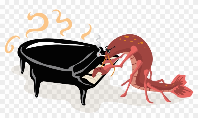 Crawfish Playing Piano Free Vector Clip Art - Clip Art #346425