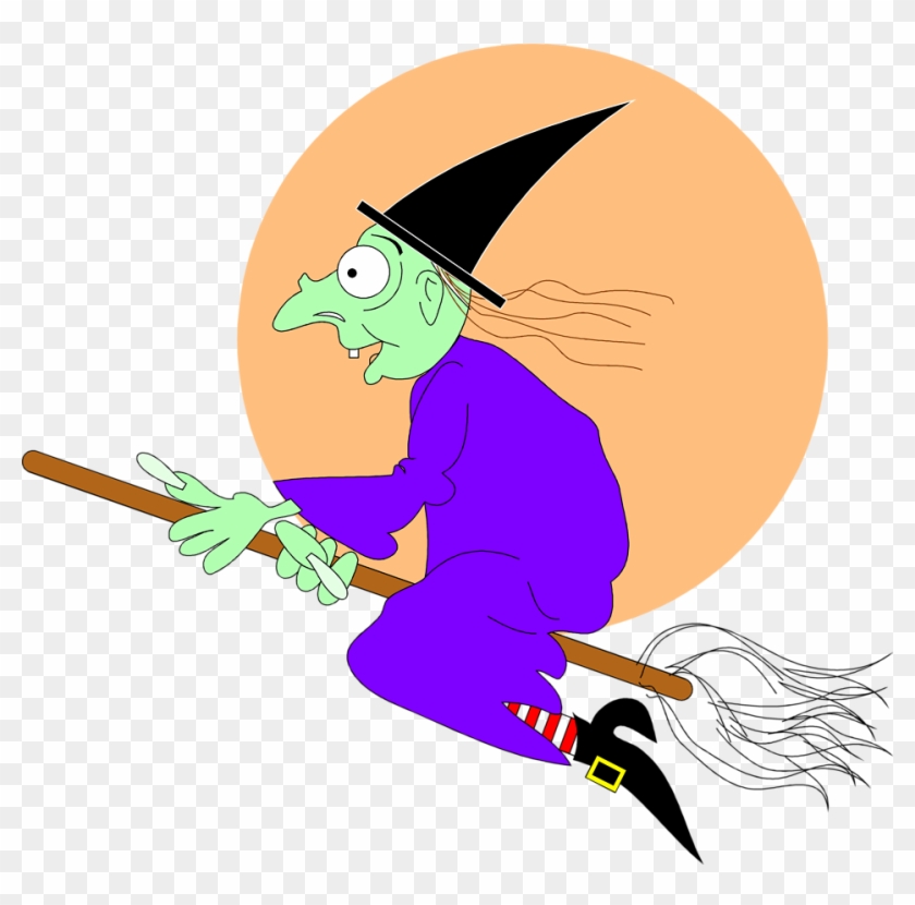 Most Helpful Girl - Witch In A Broomstick Clipart #346474
