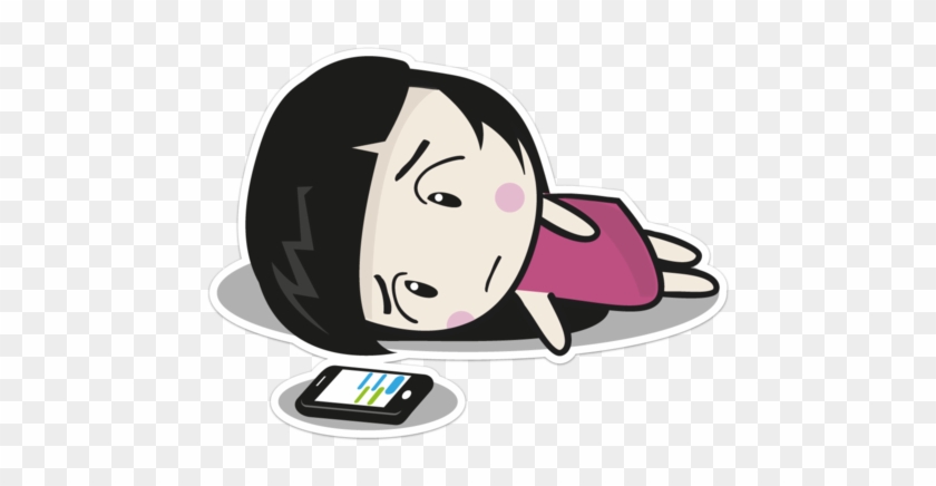 Sad Girl Waiting For A Call - Free Transparent PNG Clipart Images Download