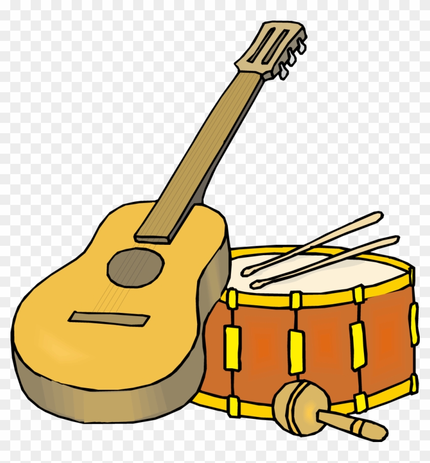 Drum Guitar Musical Instruments Clip Art - Drum Guitar Musical Instruments Clip Art #346521