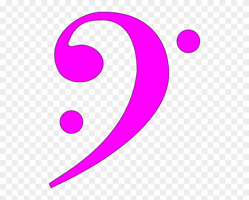 Bass Clef Magenta Clip Art At Clker - Colourful Bass Clef #346658