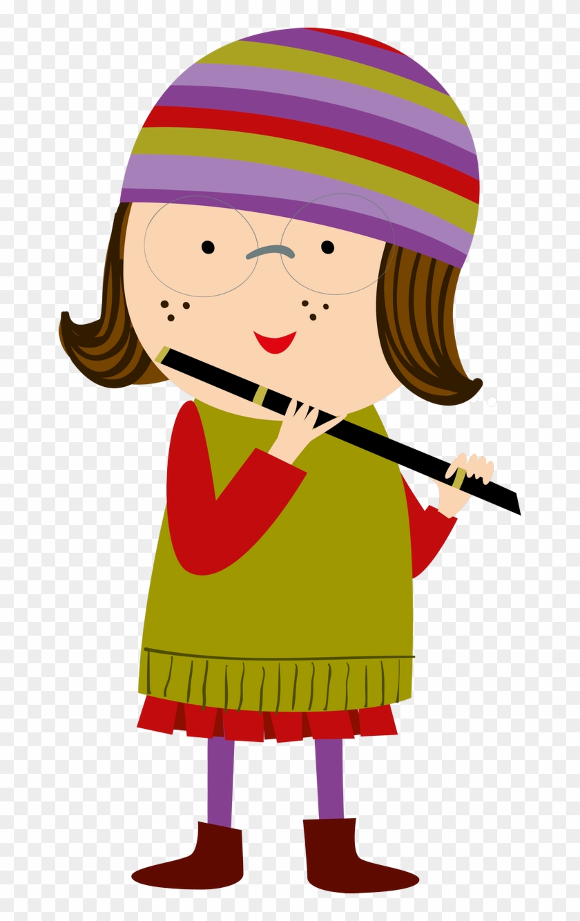 Music ‿✿⁀ - Girl Playing Flute Clipart Png #346766