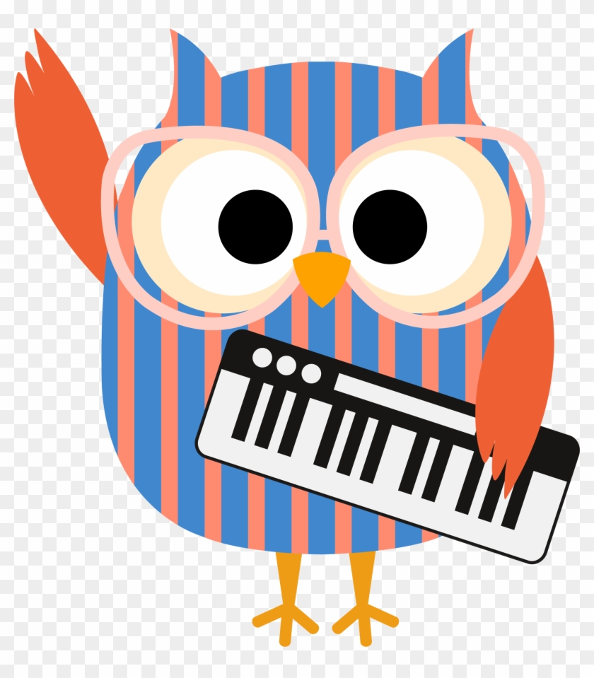 Piano Class Owl - Owl Musician Clipart #346923