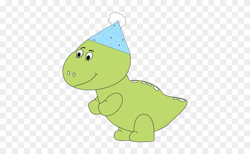 Green Dinosaur Wearing A Party Hat Wearing A Party - Clip Art #346933
