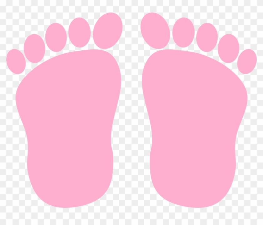 Footprint Clip Art - Pink Baby Feet Clipart #346978