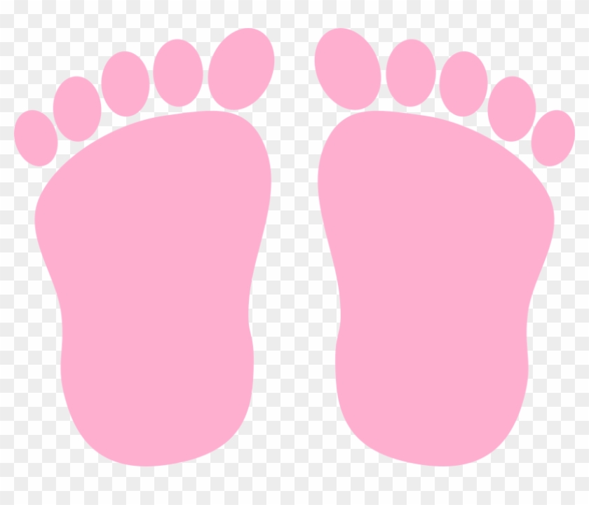 Footprint Clip Art - Pink Baby Feet Clipart #346978