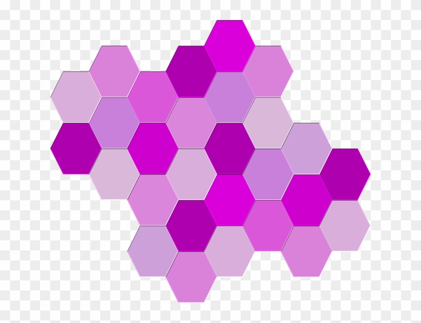 Geometric, Hexagons, Purple, Shades, Shapes, Hues - เหลี่ยม Png #346998