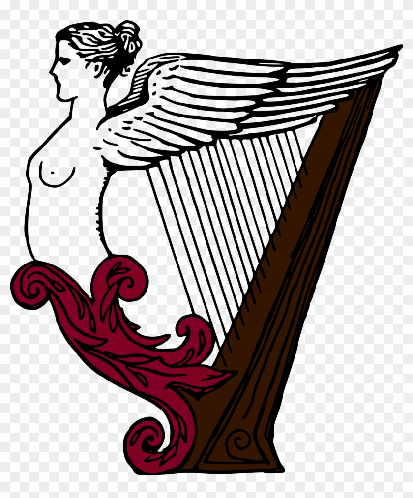 Celtic Harp Musical Instrument Clip Art - Celtic Harp Musical Instrument Clip Art #347088