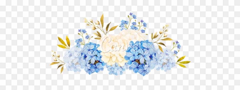 Watercolor Bouquet Transparent Png Stickpng - Blue Watercolor Flowers Transparent #347141