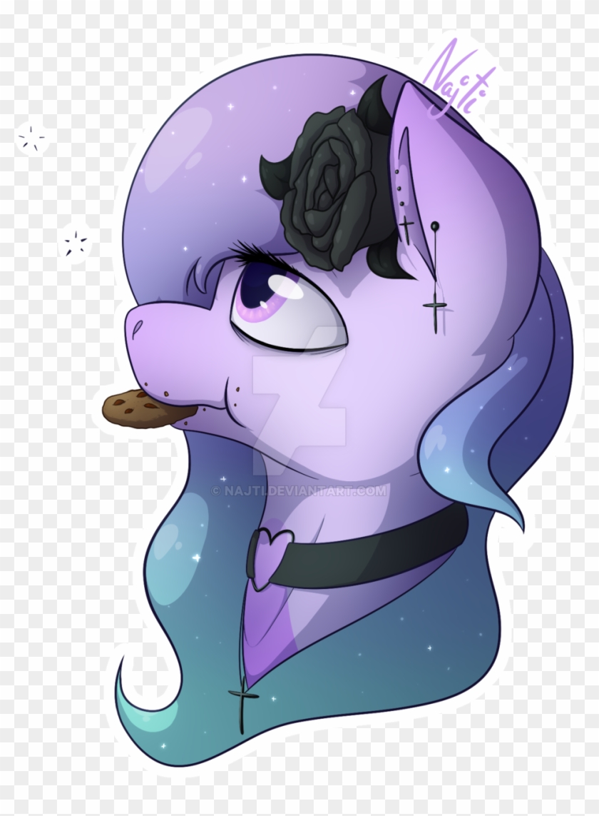 Najti, Black Rose, Cookie, Cute, Flower, Food, Head, - Cartoon #347273