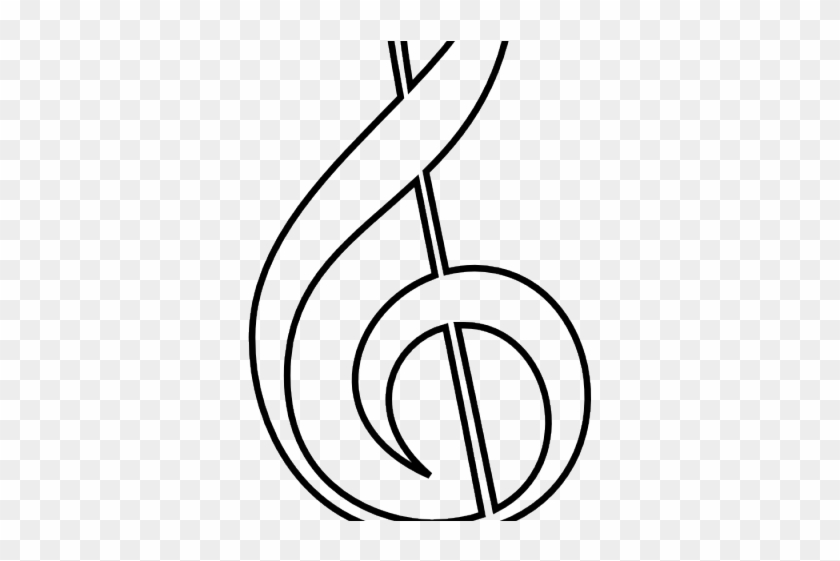 Treble Clef Outline - Drawing Of A Music Note #347283