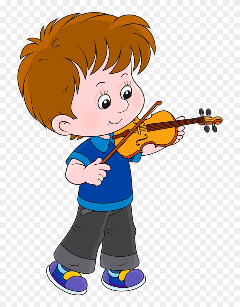 Boy Playing Violin Cartoon - Free Transparent PNG Clipart Images Download