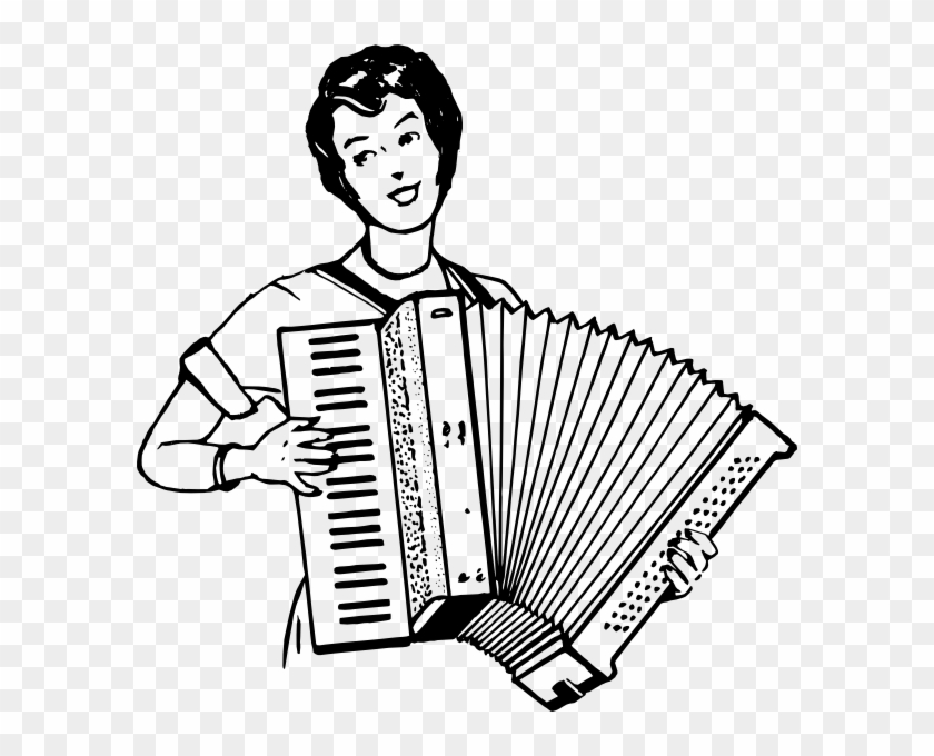 Free Vector Woman Playing Accordeon Clip Art - Playing Accordion Drawing #347333