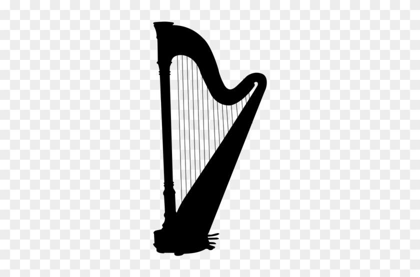 Harp Musical Instrument Silhouette - Instrumentos Musicales En Silueta #347430