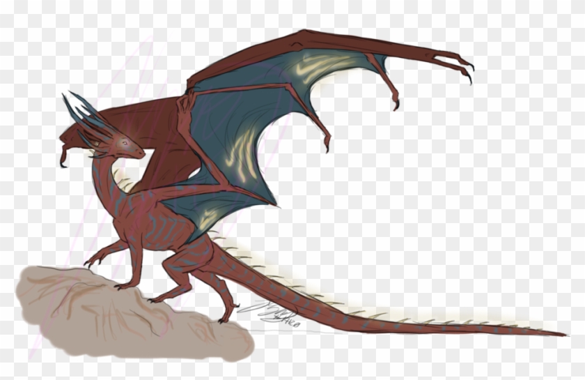 Red And Blue Dragon W/ Watermark By Equestriennes - Dragon #347716