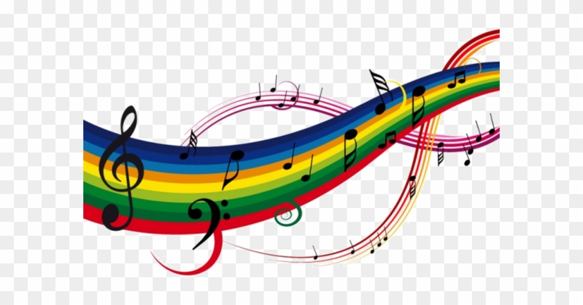 Note De Musique - Swirling Rainbow Ribbons Of Musical Notes On White #347775