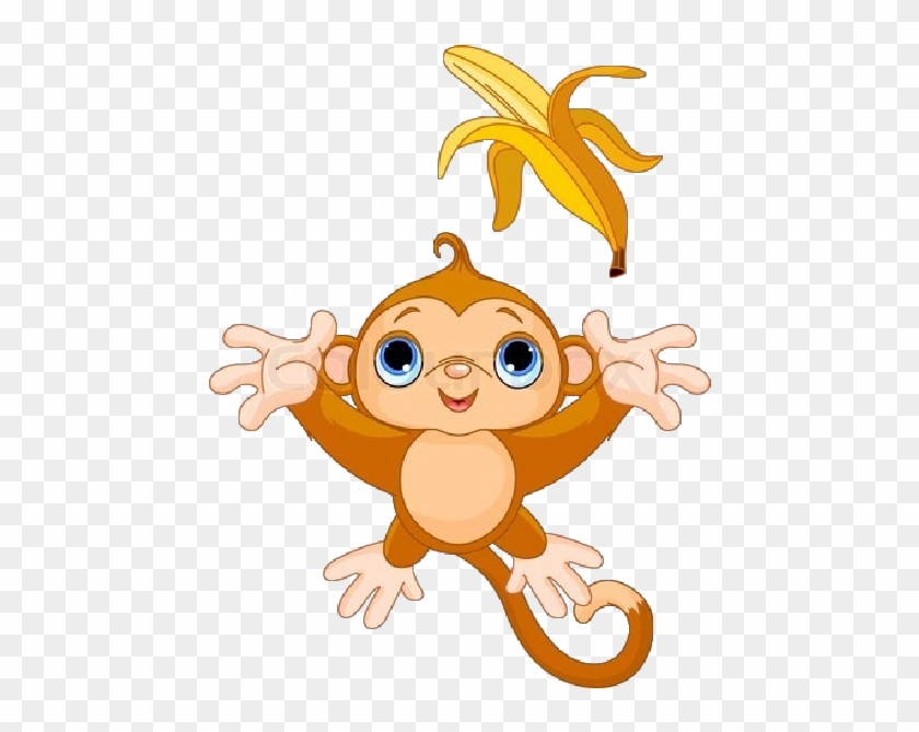 Year Of The Monkey Clipart Transparent Background - Cartoon Monkey Throwing Banana, Kids Nursery Room Wall #347818
