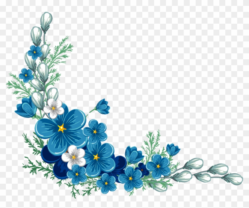 Ftestickers Flowers Watercolor Blue - Flor Azul Png #347941