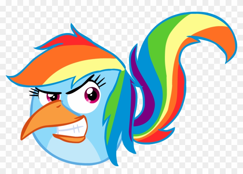 Radsumbarine Rainbow Dash Angry Bird Trace By Colossalstinker - Lovely Baby Modern-art-magical-unicorn Teenager Pink #348099