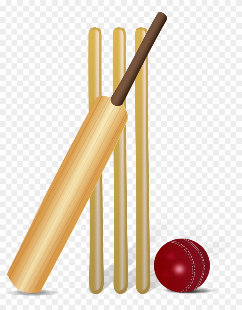 Free Cricket Bat & Ball Clip Art The Width Of This - Cricket Bat And Ball Clipart #348279