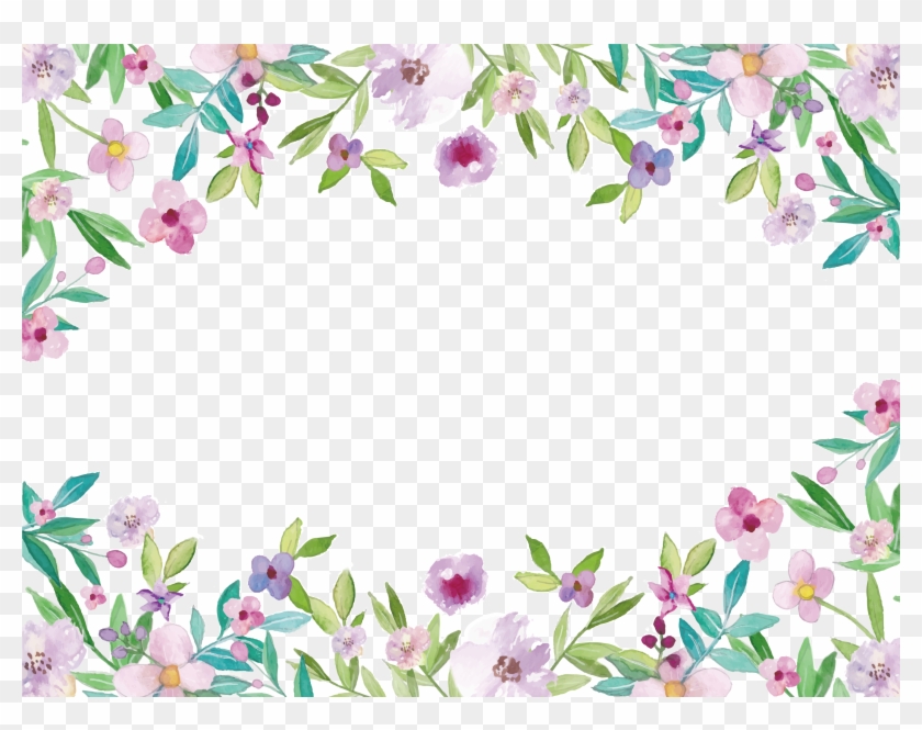 Watercolor Painting Clip Art - Watercolor Floral Border Png - Free Transparent Png Clipart Images Download