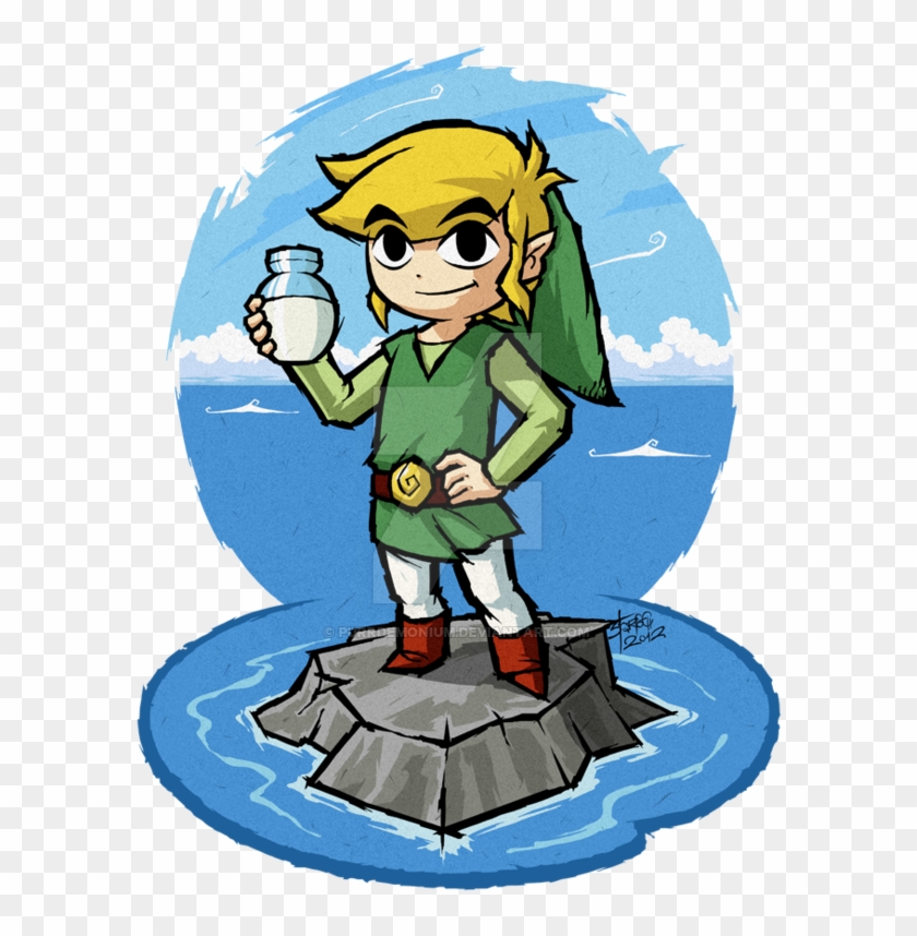 The Wind Waker The Bottle Of Milk By Purrdemonium On - Wind Waker Art Style #348727