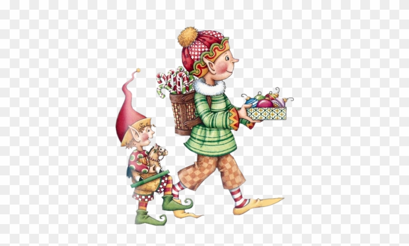 Duendes, Gnomos, Elfo, Imágenes De Navidad, Nena, Arte - Christmas Clip Art Mary Engelbreit #348804