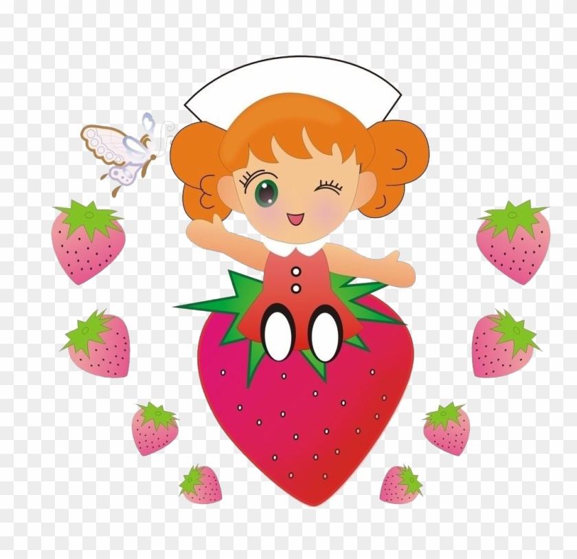 Strawberry Girl Aedmaasikas Cartoon Illustration - Strawberry Girl Aedmaasikas Cartoon Illustration #348998