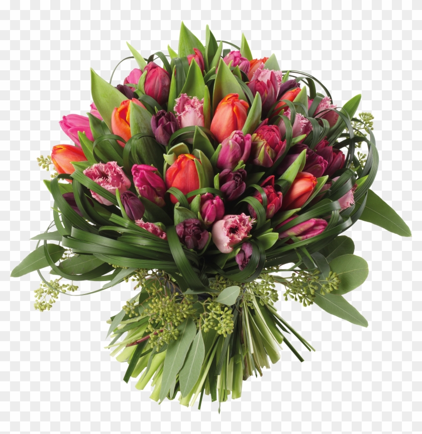 Floral Clipart Transparent Background - Tulip Bouquet Png #349126