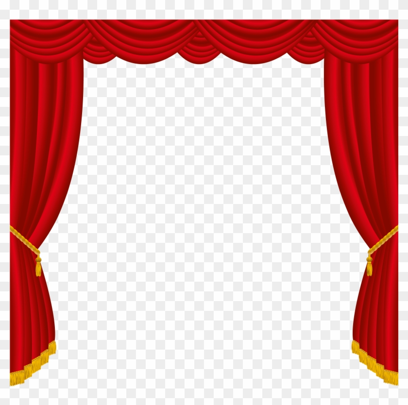 Stage Curtainsred Curtainspuppet Theatrealtered Artclipart - Curtain Transparent #349138