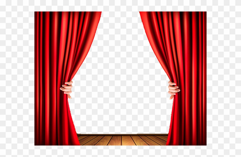 Light Theater Drapes And Stage Curtains Clip Art - Red Curtain Vector Png #349247
