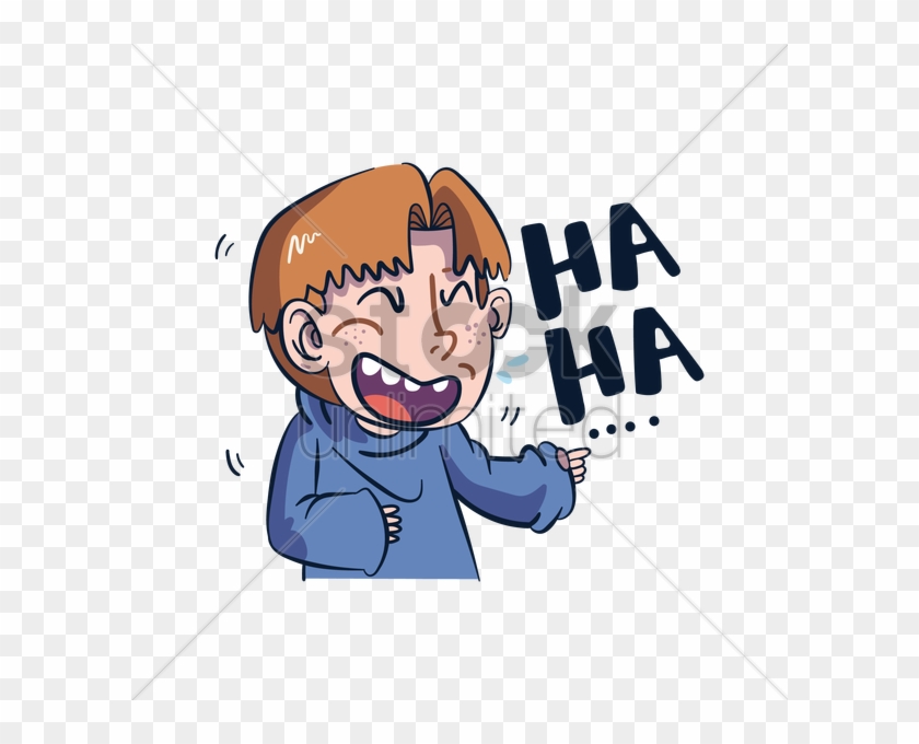 Cartoon Character Laughing Vector Image - Sticker #349433