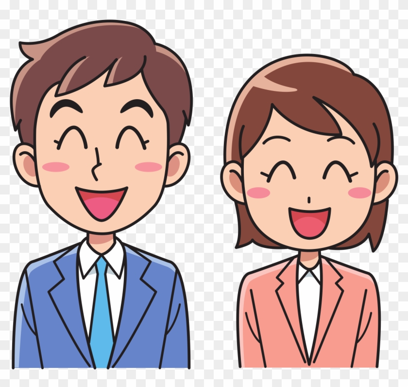 Related Clipart People Laughing - Man And Woman Cartoon #349455