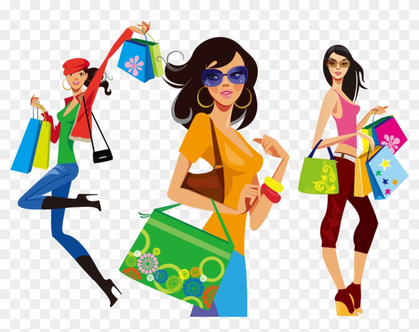 Shopping Girl Fashion Illustration - Shopping Girl Fashion Illustration #349552