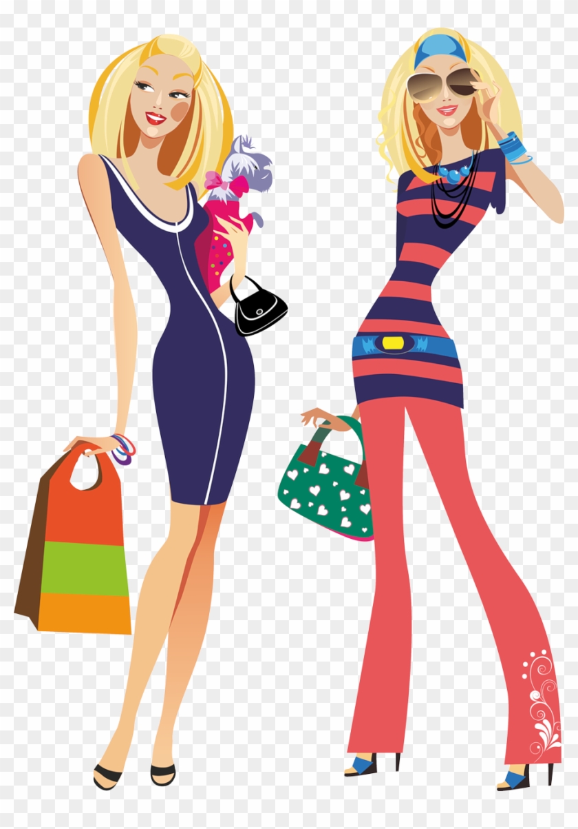 Girls Shopping - - Fashion Woman Clipart Png #349654