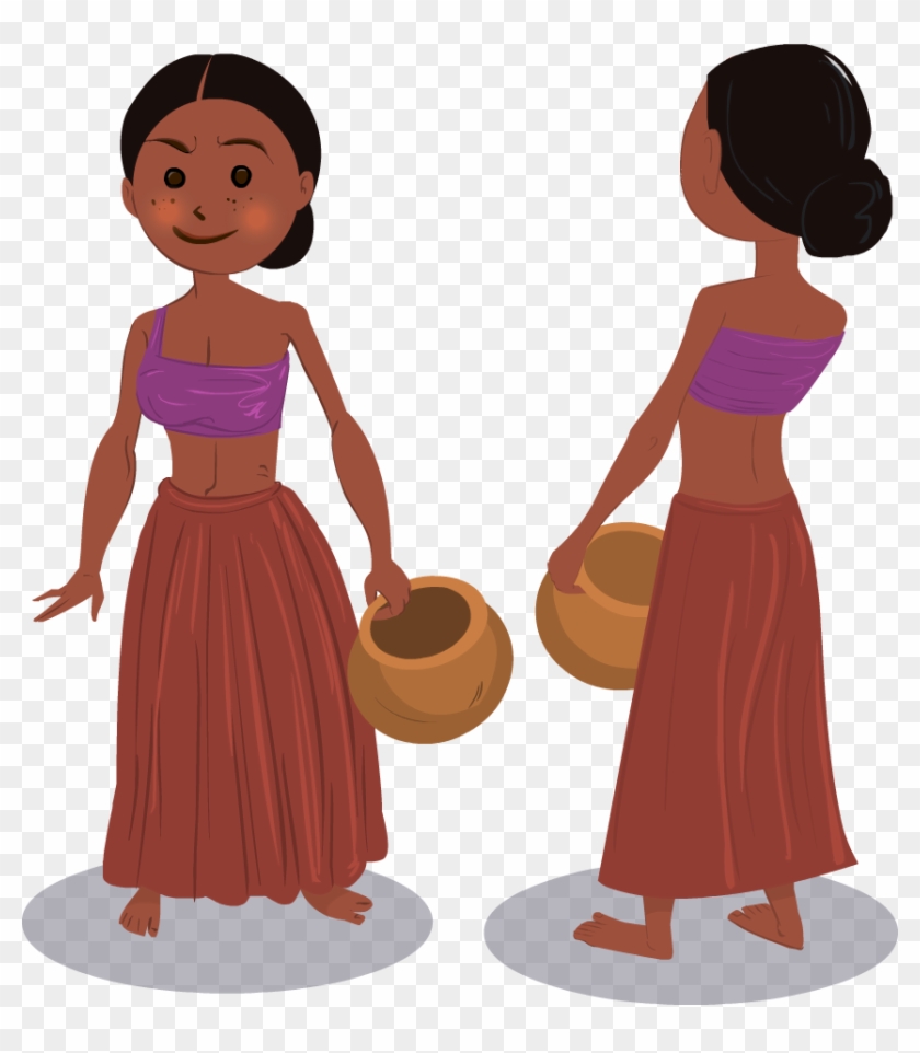 Village Girl Clipart - Indian Village Girl Cartoon #349666