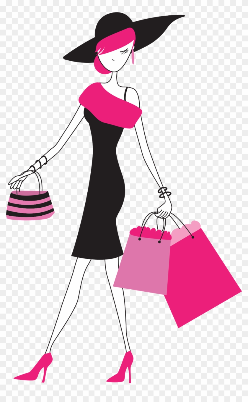 Fashion Girl Clipart Png - Lady With Shopping Bags #349681