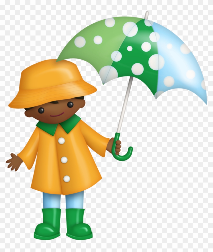 B *✿* Sunshine Rain - Kids With Umbrella Clip Art #349888