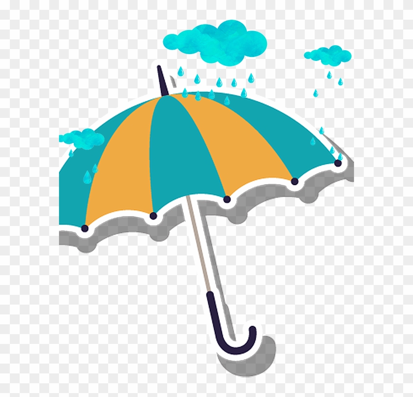 Cartoon Rain - Umbrella - Cartoon Rainy Umbrella Png Hd #349895
