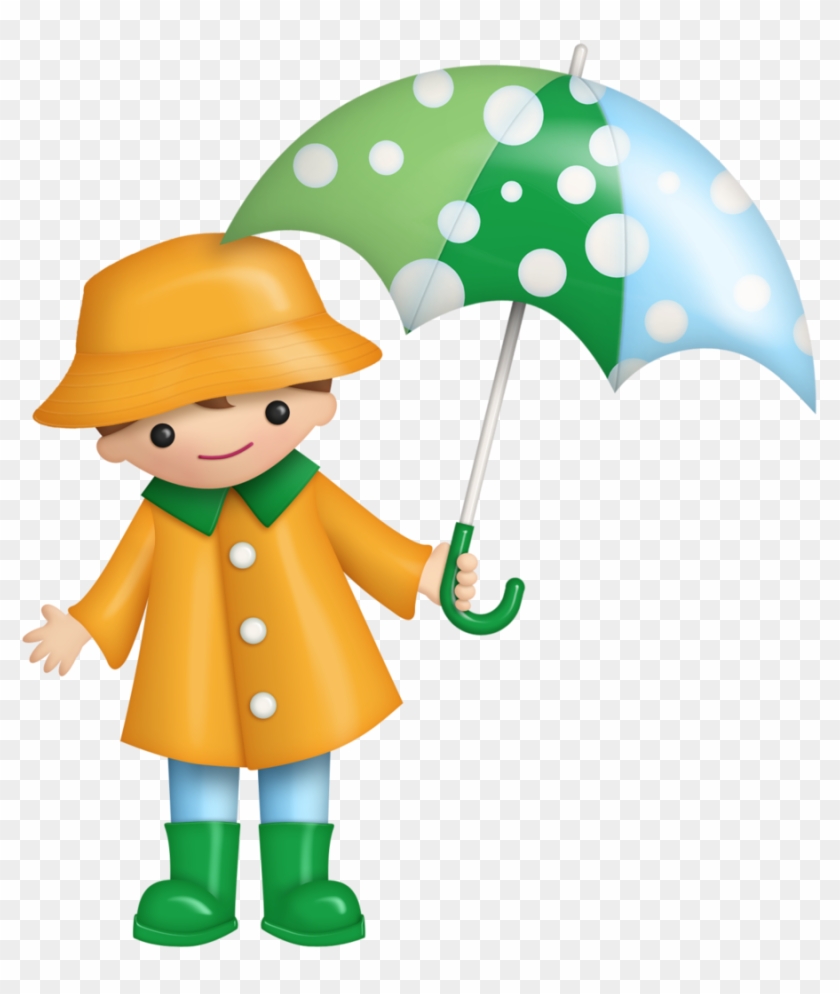 B *✿* Sunshine Rain - Kids With Umbrella Clip Art #349920