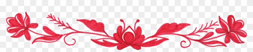 Free Download - Red Flower Border Png #350125