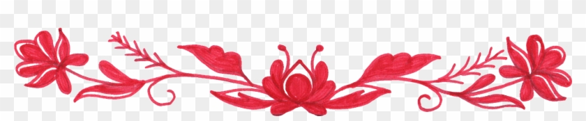 Free Download - Red Flower Border Png #350125